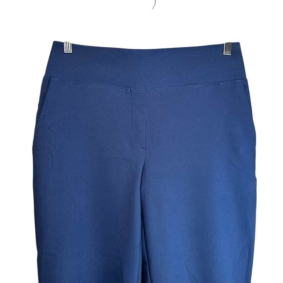 Nine West Straight Ankle Pull On Pants Blue Small Business Career Classic Preppy - Picture 3 of 9